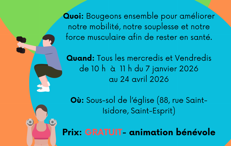 ATELIER RÉCRÉATIF DE RENFORCEMENT MUSCULAIRE