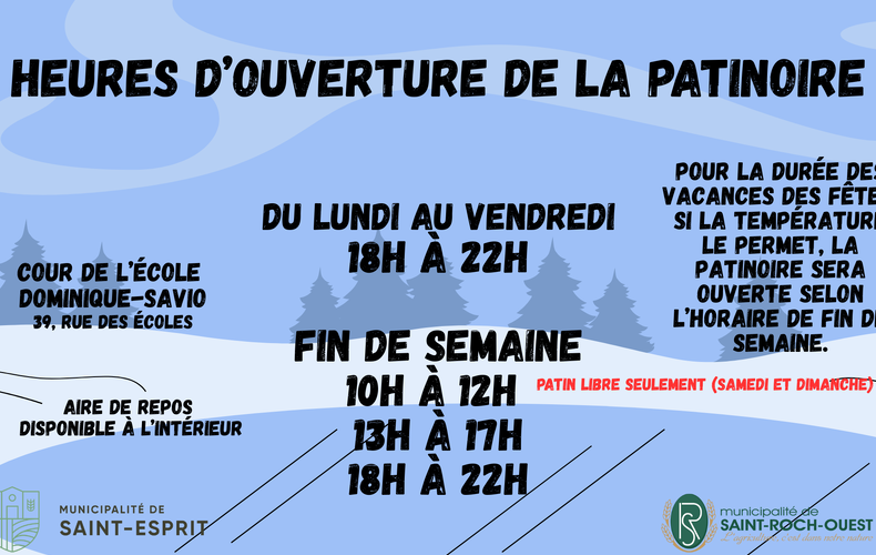 HEURES DE LA PATINOIRE