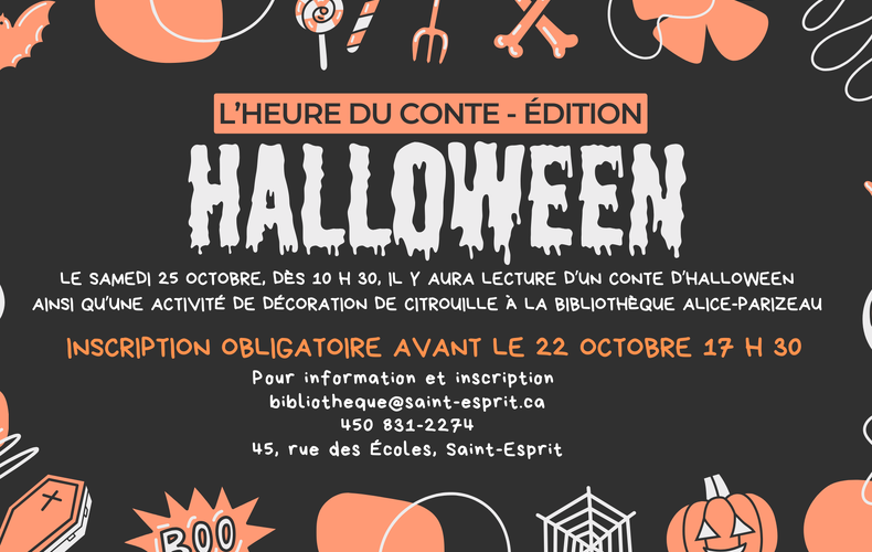 L'HEURE DU CONTE-ÉDITION HALLOWEEN